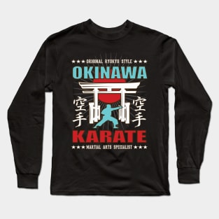 Cool Karate Do Martial Arts Design With Kanji Long Sleeve T-Shirt